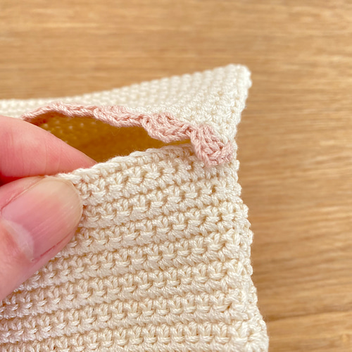 洗濯機OK！シンプルで上品な手編みポケットティッシュケース その他