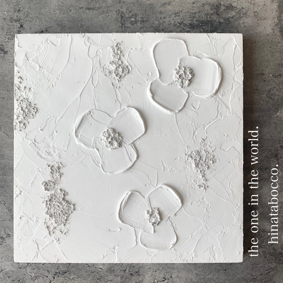 modern art  white-flower  約24×24㎝ 1枚目の画像