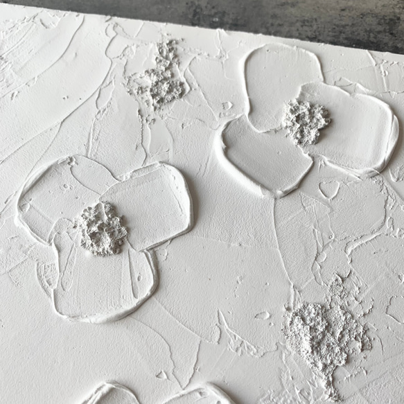 modern art  white-flower  約24×24㎝ 2枚目の画像