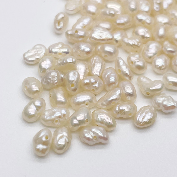 希少 無核 ケシ 連40cm 極小 淡水パール 芥子 バロック 真珠 3~3.5mm*3.5~5mm ルース ナチュラル 3枚目の画像