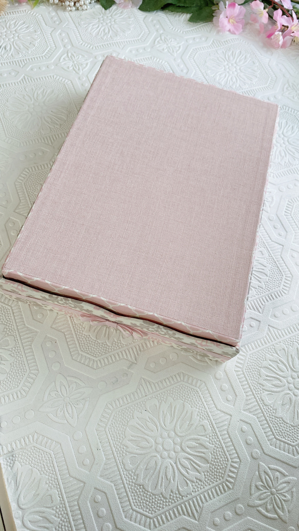 桜色のお道具箱 B5 大人 オシャレ 整理ボックス 収納ボックス カルトナージュ 9枚目の画像