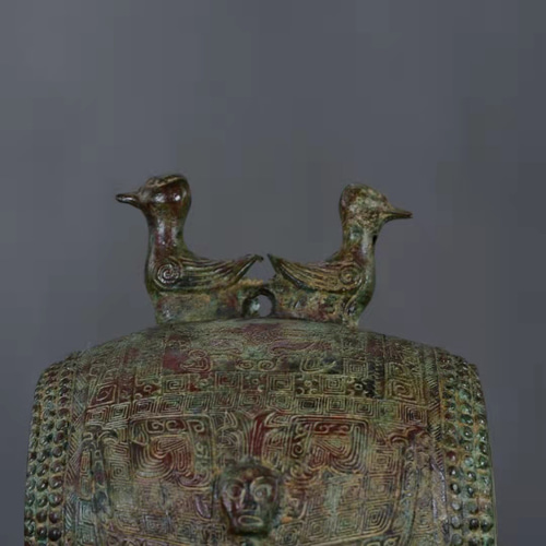 青銅器 青銅製 雙鳥 青銅鼓 賞物 置物 珍品希少唐物 4jd その他 青銅器 青銅製 雙鳥 青銅鼓 賞物 置物 珍品希少唐物 4jd その他