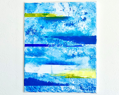 72 抽象画 アクリル画 アート 原画 キャンバスボード F3 海から
