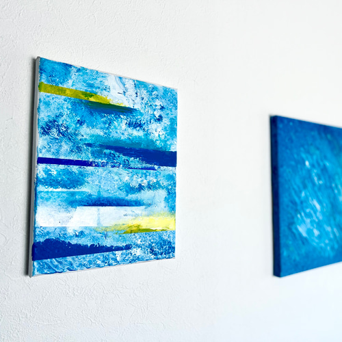 零060】絵画 宇宙 青 空 海 抽象画 原画 インテリア 絵画 零