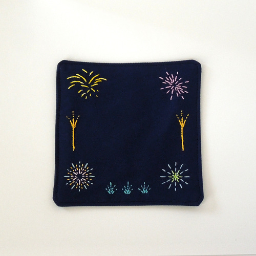 花火の刺繍が入ったコースター コースター terubocean 通販