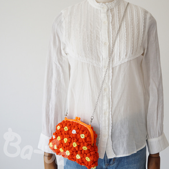 Ba-ba handmade Poppy puff knitting mini-bag  No.C1601 第10張的照片