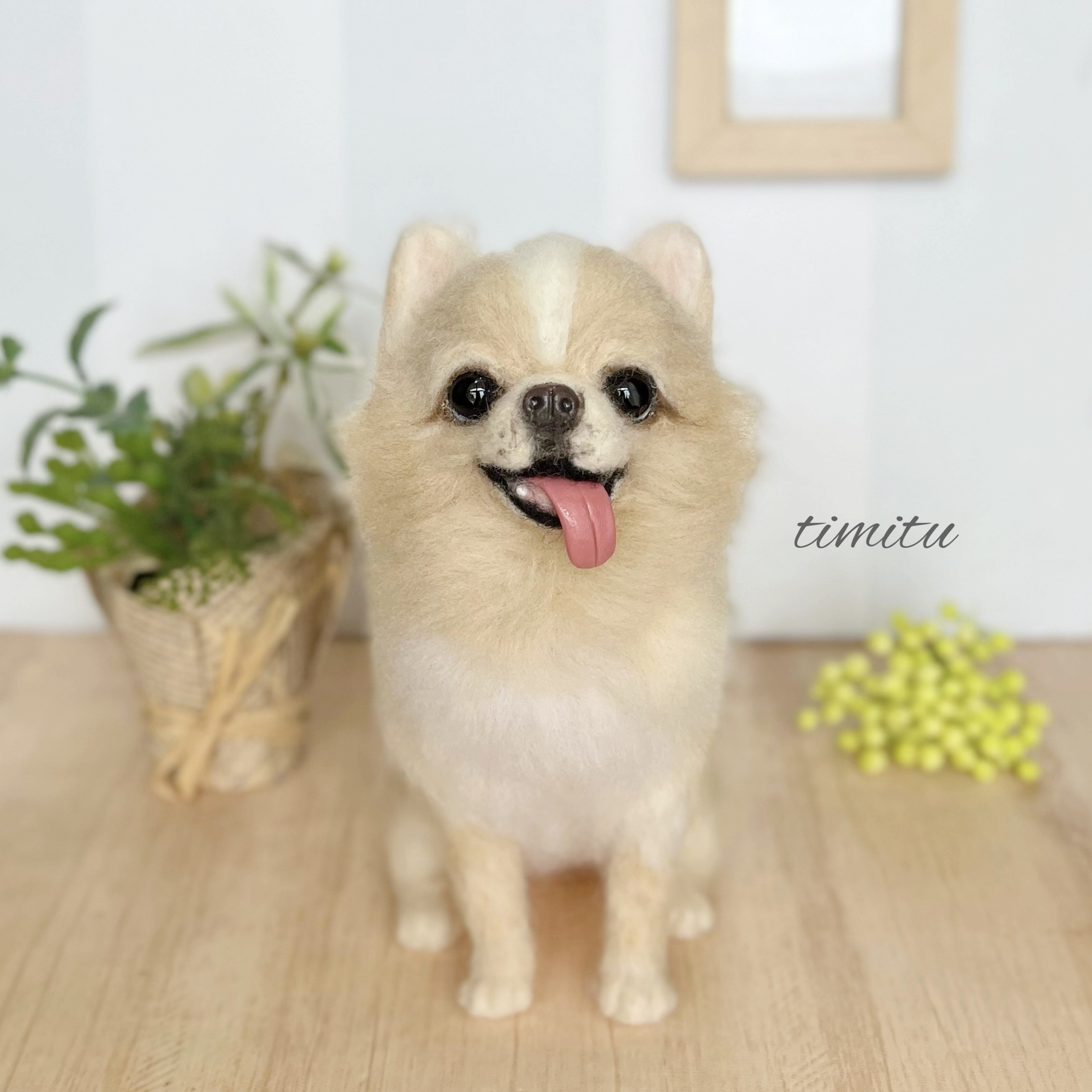 ◆こちらはサンプル画像になります◆羊毛フェルト♡ 愛犬 オーダー マスコット ぬいぐるみ  チワワ