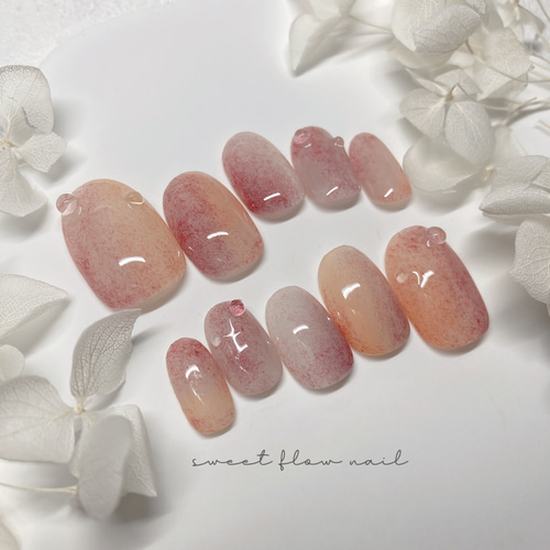 NO.1 ネイルチップ＊リニューアル ニュアンスネイル成人式 和装 振袖