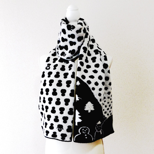 snowmanマフラー 黒 マフラー in the pocket 通販 14363666｜Creema