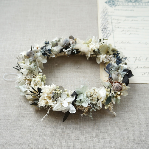 3.オーバルリース モノクロオーバルリース リース atelier