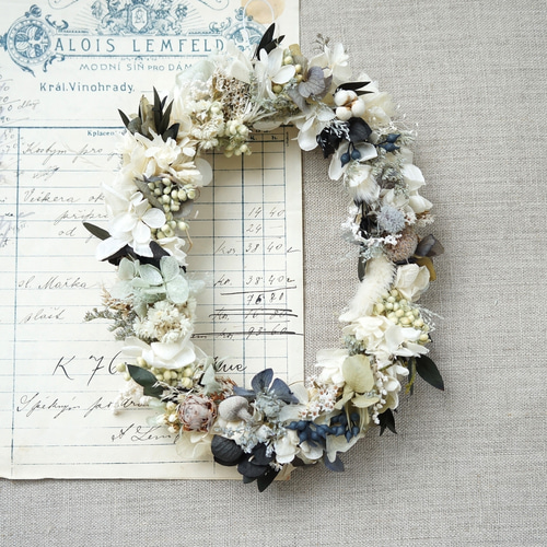 モノクロオーバルリース リース atelier-plantsplanet 通販 14364279