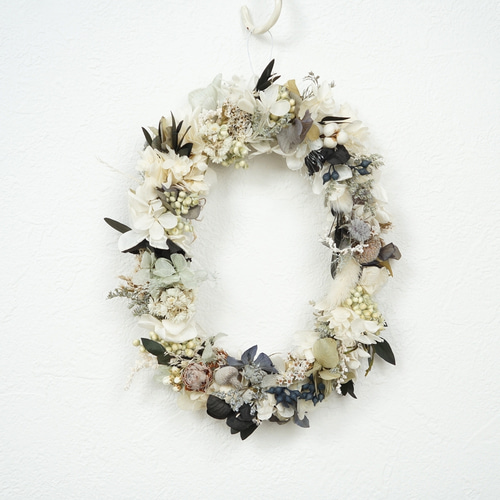 モノクロオーバルリース リース atelier-plantsplanet 通販 14364279