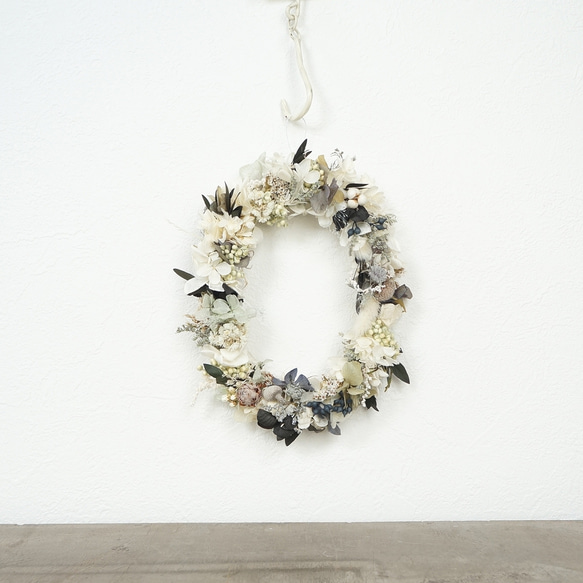 モノクロオーバルリース リース atelier-plantsplanet 通販 14364279