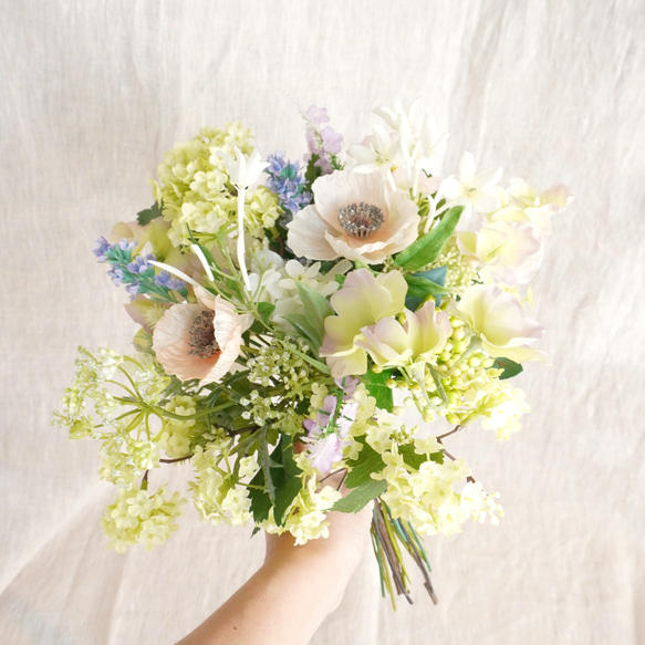 ウェディングブーケ（アーティフィシャルフラワー造花）草花・クラッチ