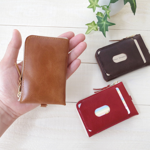 ミニマム財布☆ゴートレザー(ヤギ革) / L字ファスナー / 手のひら