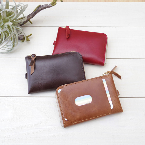 ミニマム財布☆ゴートレザー(ヤギ革) / L字ファスナー / 手のひら