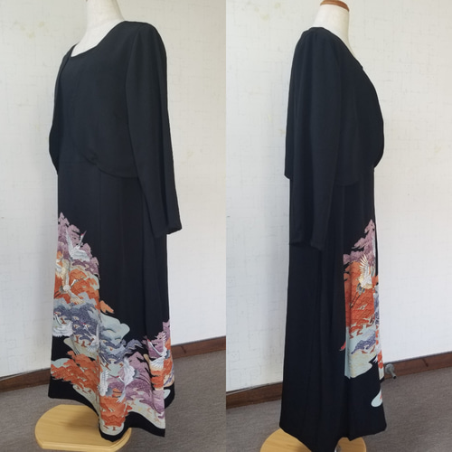 黒留袖リメイク ボレロ付きドレス ワンピース hiro 通販|Creema 黒留袖リメイク ボレロ付きドレス ワンピース hiro 通販|Creema