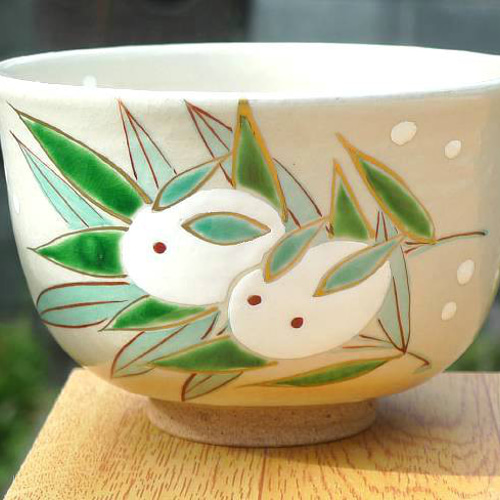 ◇商品番号 3670 抹茶茶碗 雪うさぎ 亨 茶碗・めし碗 松韻堂 通販 