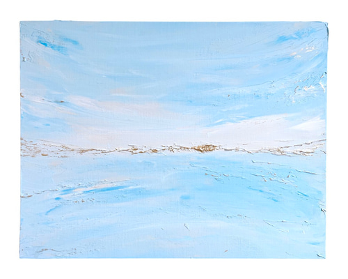 癒しの風景絵画＊空と海　どこまでもブルー　煌めきの海　ヒーリング　リフレッシュ SKY - 青 海 絵画 インテリア アート 絵画 空 癒し モダン