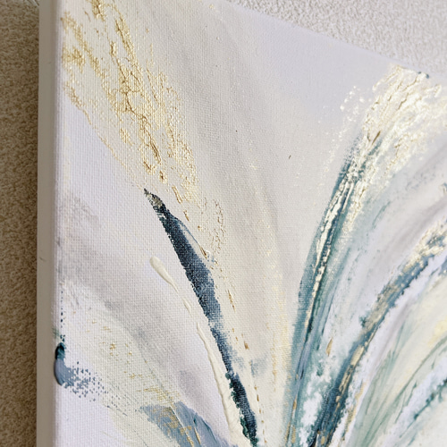 BLOOM - アート 抽象画 現代アート 立体的 爽やか ゴールド 緑