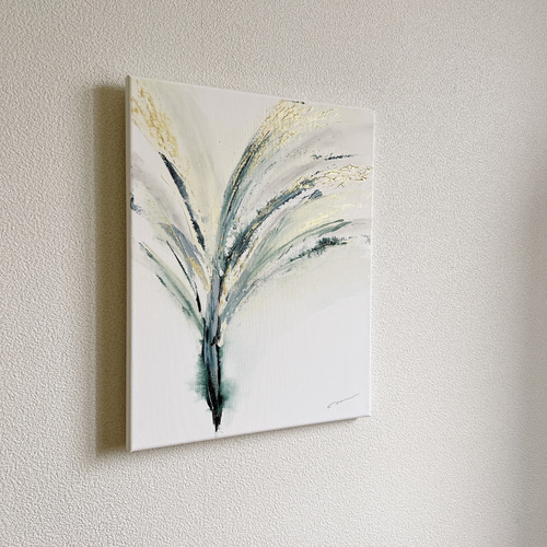 BLOOM - アート 抽象画 現代アート 立体的 爽やか ゴールド 緑