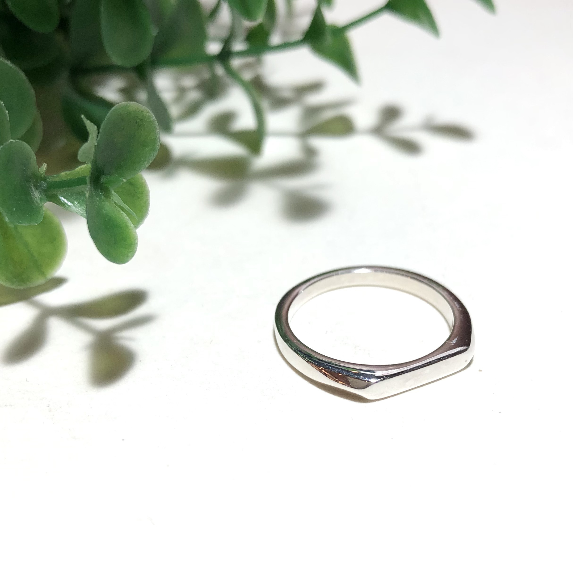 純銀製＊シンプルスリムフラットリング ピンキーリング