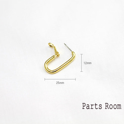 [2 件] 橢圓形圈圈耳環 [金色] [鈦柱 / 不接]-mt-3719 第3張的照片