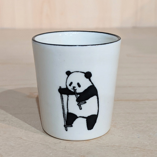 パンダぐいのみ(竹馬パンダ) おちょこ・ぐい呑み・徳利 丸山陶房（桑原