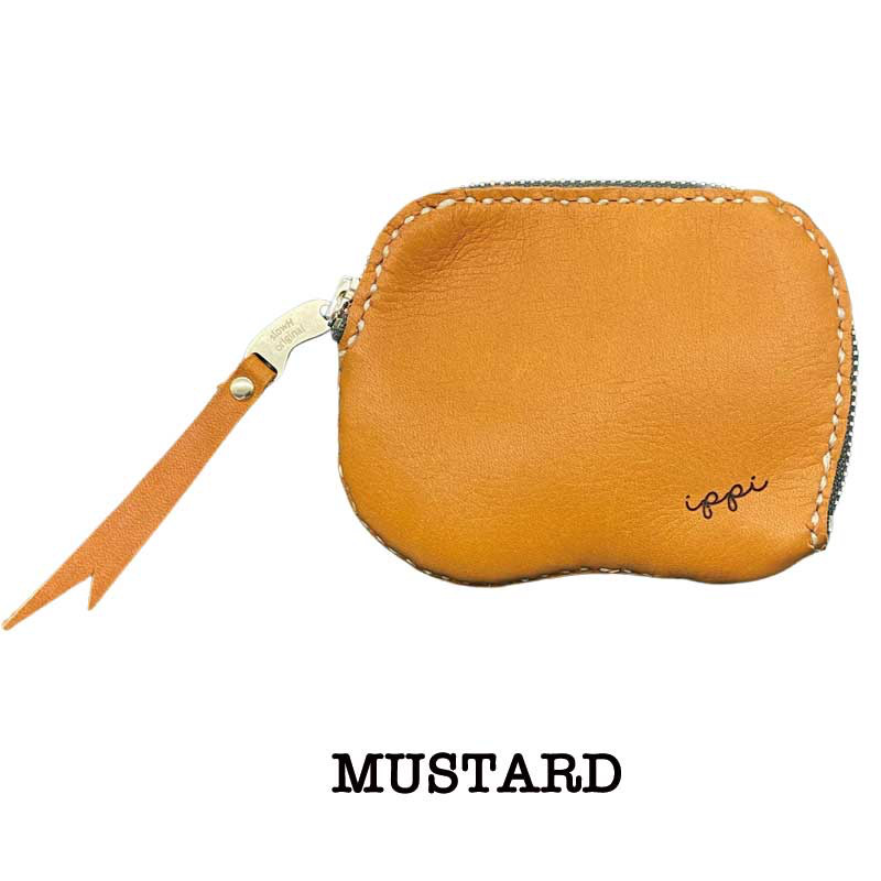 「ippi」『Nudibranch』レザーウォレット/MUSTARD、コインケース、パスケース、ナチュラル