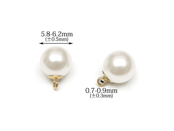 14KGF ホワイトクリスタルパールドロップ 6mm【2コ販売】(14K-AA037 2枚目の画像