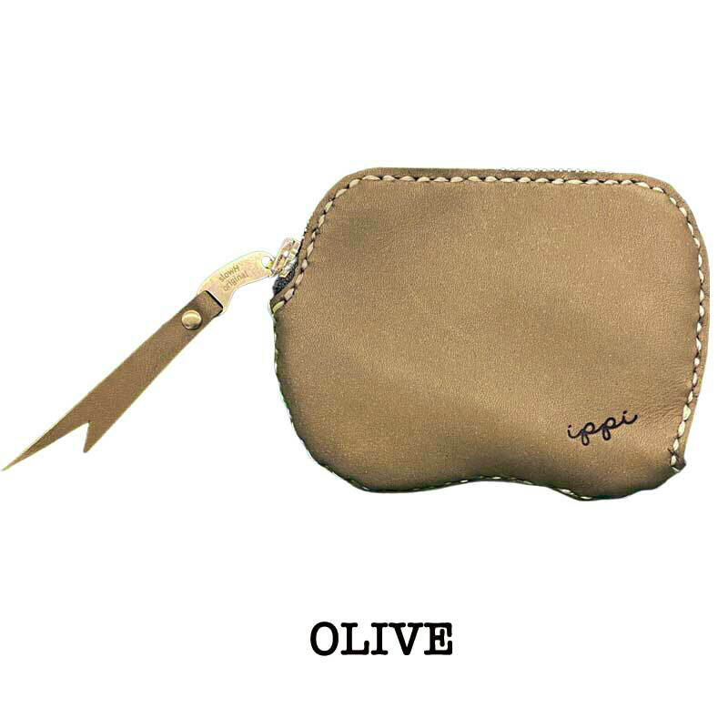 「ippi」『Nudibranch』レザーウォレット/OLIVE、コインケース、パスケース、ナチュラル