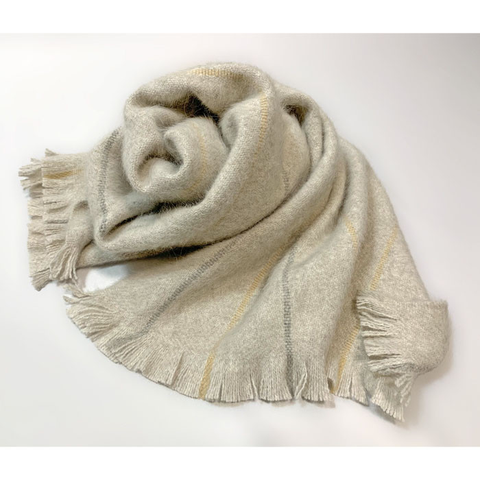 ブルーフォックス100% ストライプ編み柄 マフラー   10000067