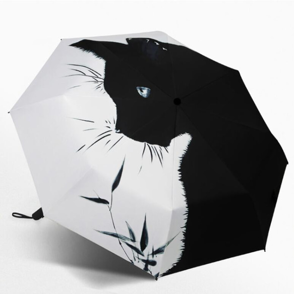 日傘　ハンドメイド　猫　ネコ 愛猫の写真からオリジナルの日傘が作れる！刺繍作家による