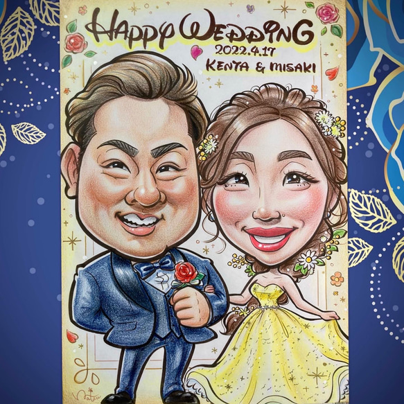 結婚式♡ウェルカムボード♡ウェディング似顔絵♡結婚祝いにも