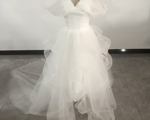 ウエディングドレス オフショルダーフィッシュテール 結婚式