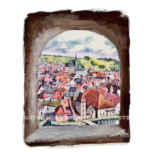 オーダー出品ポストカード ヨーロッパ風景画2L拡大版４枚セット 2枚目の画像