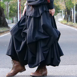 大尺寸 * 任何服裝 [自由排列裙子] 售出超過 1500 件 * 圓形裙子 * 黑色 第7張的照片