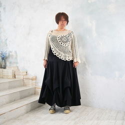 大尺寸 * 任何服裝 [自由排列裙子] 售出超過 1500 件 * 圓形裙子 * 黑色 第4張的照片