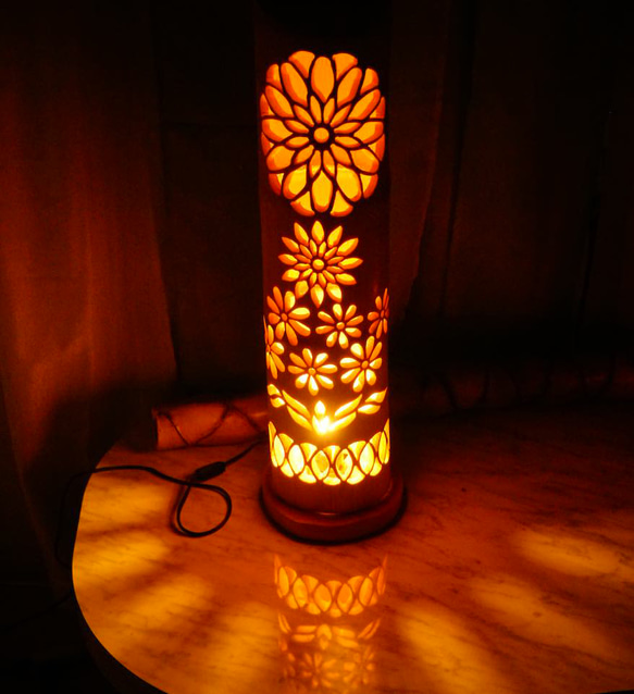 竹灯り・竹あかり・竹灯籠・竹灯篭・竹ランプ ～～ ☆竹花光輪  