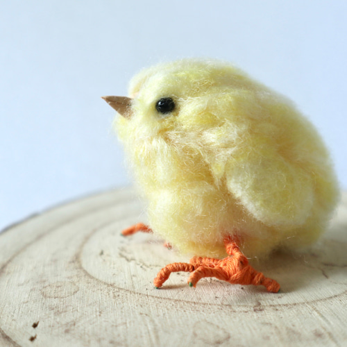 ヒヨコ】ふわふわもふもふリアルひよこちゃん/羊毛フェルト 鳥 小鳥