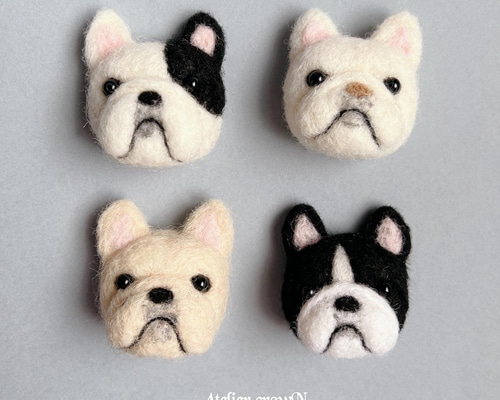 羊毛フェルト　オーダー　EブルFブルブリー　顔半立体 羊毛フェルト オーダー EブルFブルブリー 顔半立体 ぬいぐるみ・人形・置物