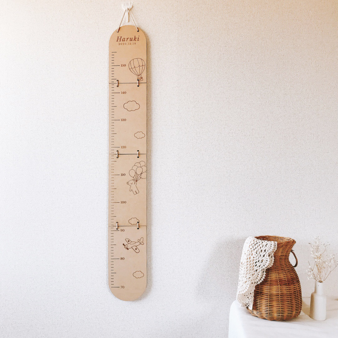 【受注制作　木製　身長計】 レターバナー　木製バナー　飾り付け　誕生日　誕生日会　バースデー　子供部屋　インテリア
