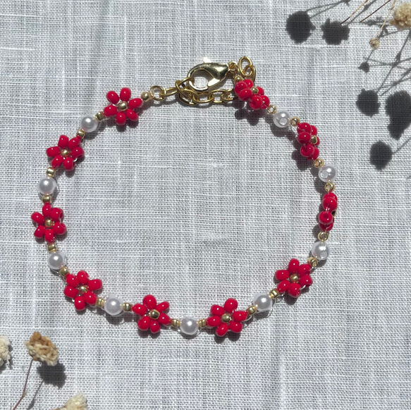 夏のハイビスカスのビーズブレスレット ブレスレット Baby Marguerite