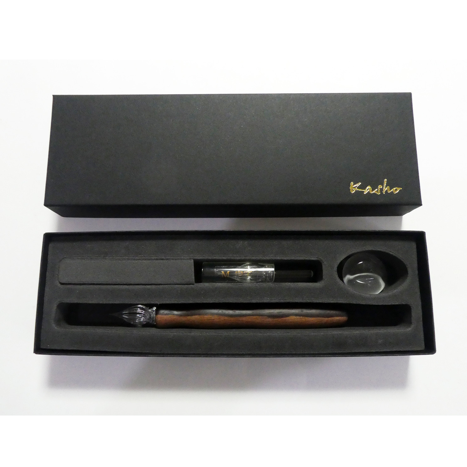 銘木シリーズ　Wood Glasspen　黒柿 (くろがき)　プラス１