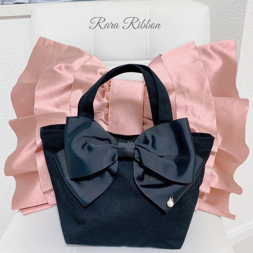 トートバッグ リボンバッグ ランチバッグ エレガント ビッグリボン