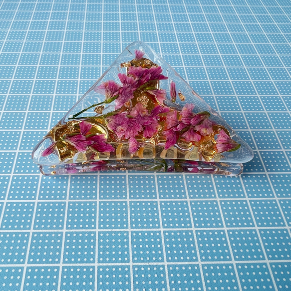 本物のお花　お花のバンスクリップ（小）両面デザイン　紫陽花　押し花　レジンヘアアクセサリー　髪留め 9枚目の画像