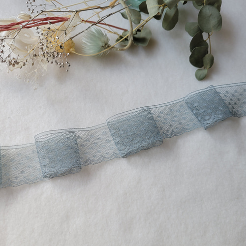 エコ染め レースリボン なみなみドットが可愛い 6m リボン・テープ