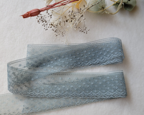 エコ染め レースリボン なみなみドットが可愛い 6m リボン・テープ  