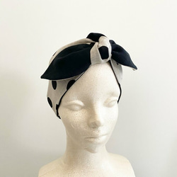 也可以用作圍巾的頭巾♡多種使用方式♪亞麻+棉圓點圖案頸套髮帶[包括2個冰袋] 第11張的照片