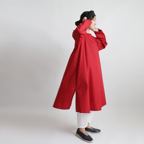 99cm丈『すっぽりかぶるだけ サイドスリット Aラインワンピース